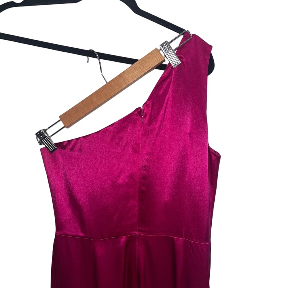 Sau Lee Preston One Shoulder Maxi Gown In Raspberry - Picture 7 of 10